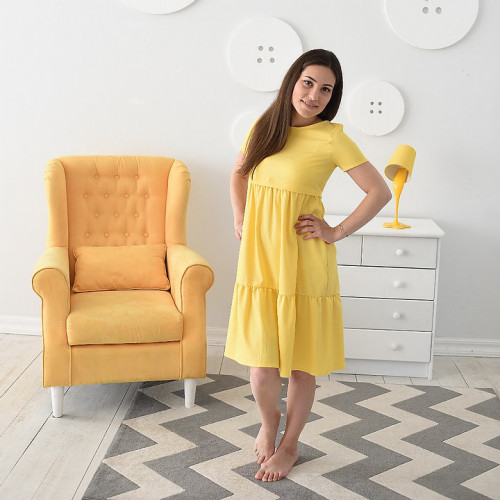 Платье для беременных и кормящих мам HIGH HEELS MOM «Ассоль» (размер M, жёлтый)