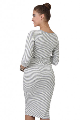 Платье для беременных и кормящих ЮЛА МАМА Teylor (размер XL, серый)