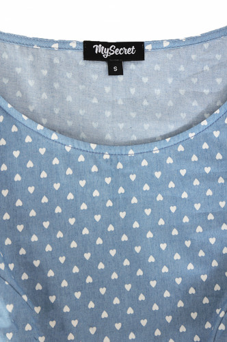 Платье для беременных и кормящих ЮЛА МАМА Celena (размер M, голубой в сердечки)
