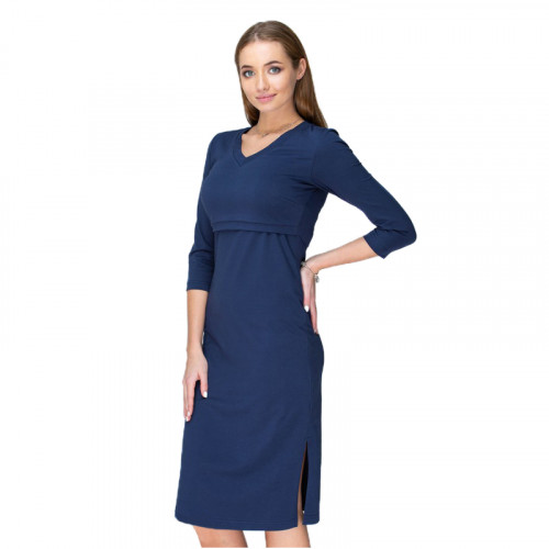 Платье для беременных и кормящих ЮЛА МАМА Pam (размер L, синий)
