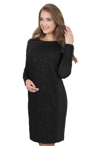 Платье для беременных и кормящих ЮЛА МАМА Alen (размер L, чёрный)