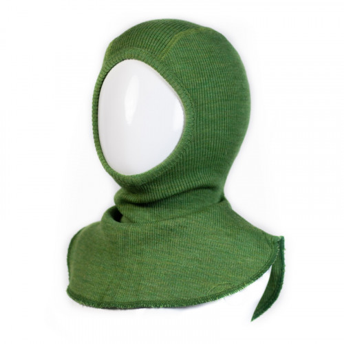 Термошапка-шлем из шерсти мериноса MAM ManyMonths (размер 62-80/86, тёмно-зелёный)