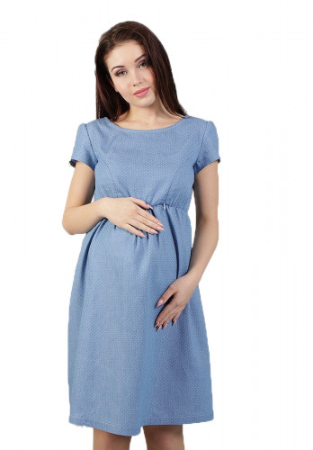 Платье для беременных и кормящих ЮЛА МАМА Celena (размер M, голубой в горошек)