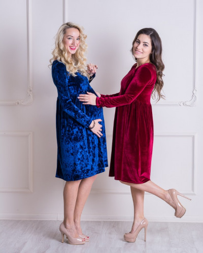 Платье для беременных и кормящих мам HIGH HEELS MOM Baby-Doll (размер M/L, бордовый)