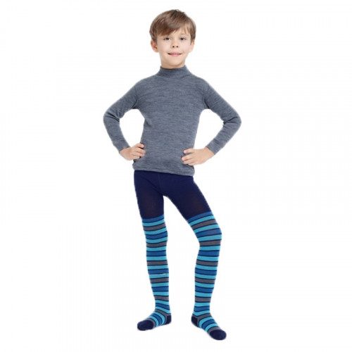 Термоколготки детские NORVEG Merino Wool (размер 74-80, синий в полоску)