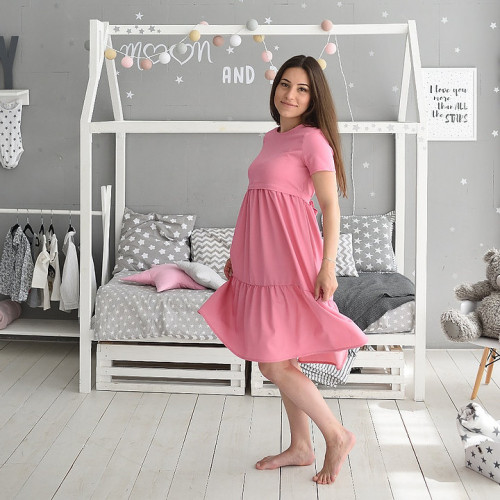 Платье для беременных и кормящих мам HIGH HEELS MOM «Ассоль» (размер S, розовый)