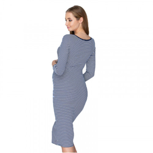 Платье для беременных и кормящих ЮЛА МАМА Lolly (размер XS, синий)