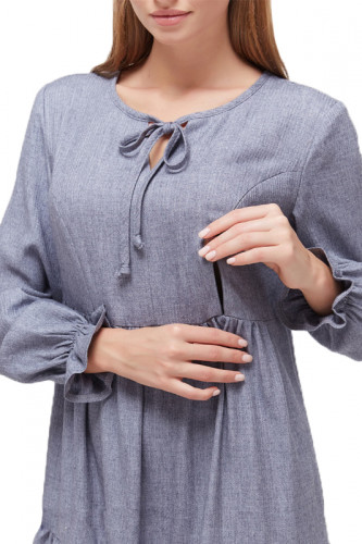 Платье для беременных и кормящих ЮЛА МАМА Jeslyn (размер XL, серый)