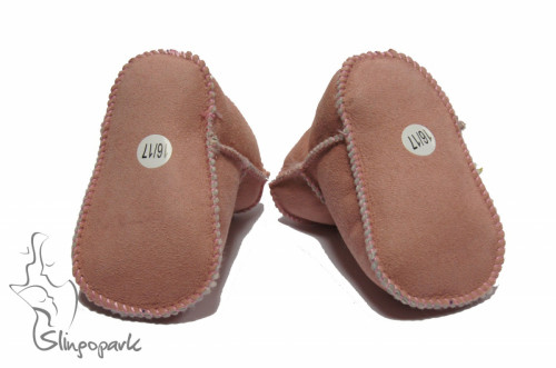 Детские ботинки на овчине HOPPEDIZ (размер 18-19, розовый)