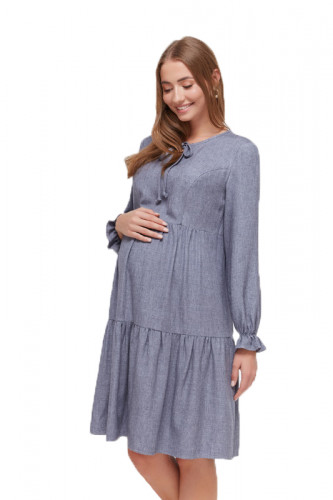 Платье для беременных и кормящих ЮЛА МАМА Jeslyn (размер XS, серый)