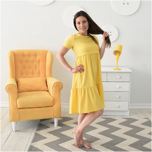 Платье для беременных и кормящих мам HIGH HEELS MOM «Ассоль» (размер S, жёлтый)