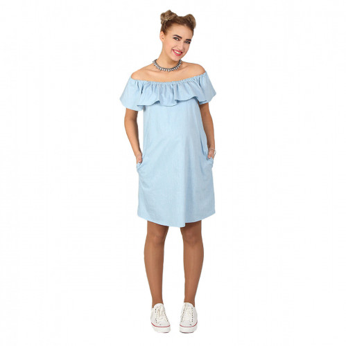 Платье для беременных и кормящих ЮЛА МАМА Chic (размер M, голубой)