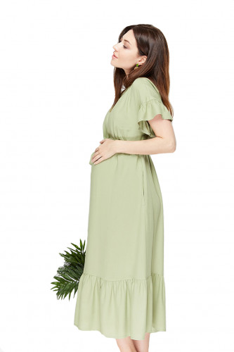 Платье для беременных и кормящих ЮЛА МАМА Zanzibar (размер L, зелёный)