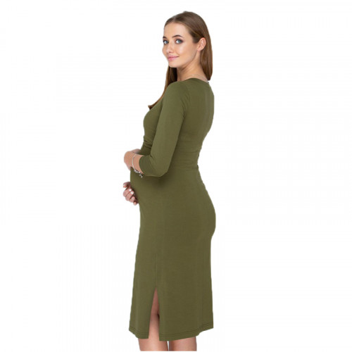 Платье для беременных и кормящих ЮЛА МАМА Pam (размер M, оливковый)