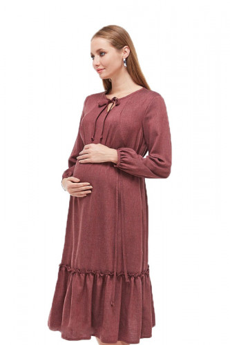 Платье для беременных и кормящих ЮЛА МАМА Monice (размер M, бордовый)