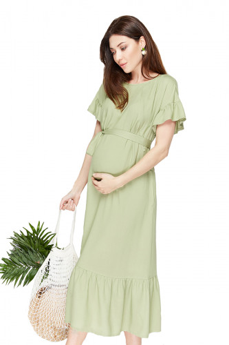 Платье для беременных и кормящих ЮЛА МАМА Zanzibar (размер L, зелёный)