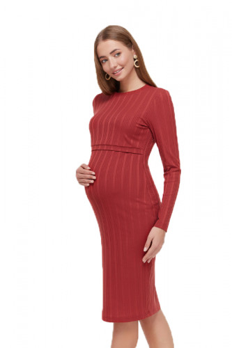 Платье для беременных и кормящих ЮЛА МАМА Gwen (размер L, красный)