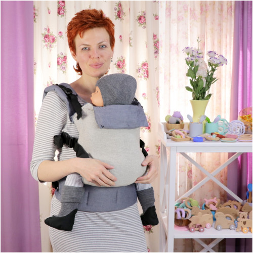 Слинг-рюкзак TOPA-TOP Toddler Grey with Silver