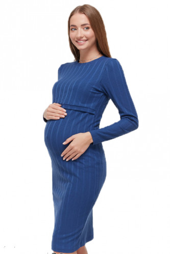Платье для беременных и кормящих ЮЛА МАМА Gwen (размер S, синий)