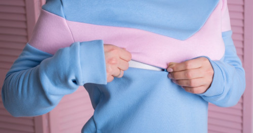 Спортивный утеплённый костюм для беременных и кормящих мам HIGH HEELS MOM (размер M, голубой)