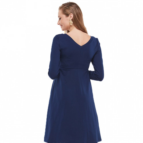 Платье для беременных и кормящих ЮЛА МАМА Olivia (размер XL, синий)