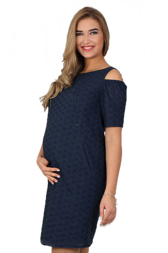 Платье для беременных и кормящих ЮЛА МАМА Unique (размер S, тёмно-синий)