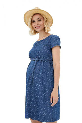 Платье для беременных и кормящих ЮЛА МАМА Grace (размер M, синий в якоря)