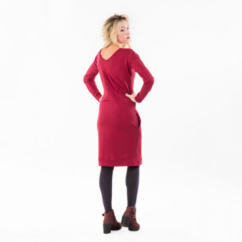 Платье-свитшот для беременных и кормящих HIGH HEELS MOM (размер L, красный)