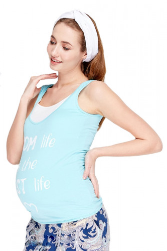 Майка для беременных и кормящих ЮЛА МАМА Karina (размер M, голубой)