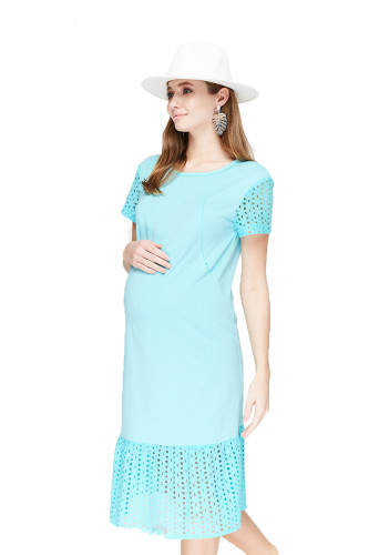 Платье для беременных и кормящих ЮЛА МАМА Dream (размер S, голубой)